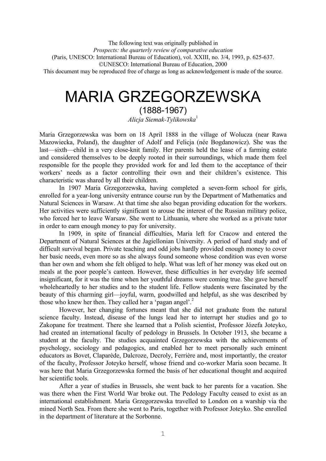 Maria Grzegorzewska